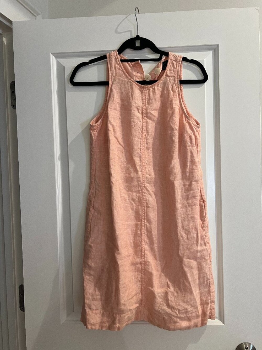 JCrew Linen Button-Back Shift Dress
